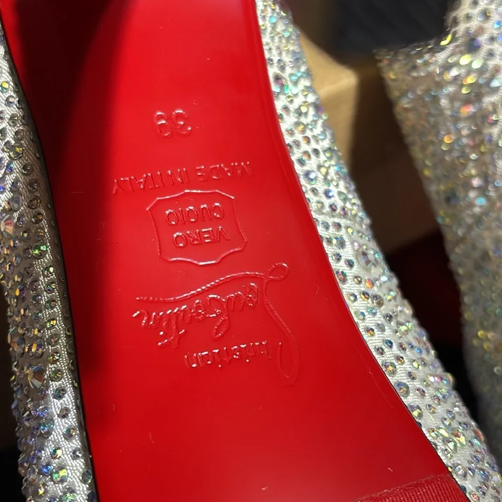 Christian Louboutin Crystal Embellished Platform Pumps - Silver